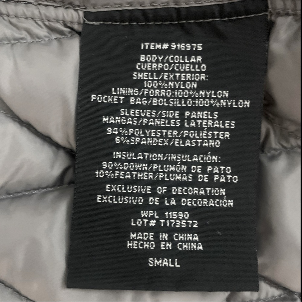 32 Degrees Mixed Media Soft Packable High Neck Down Jacket Coat Gray Black S - Picture 8 of 9